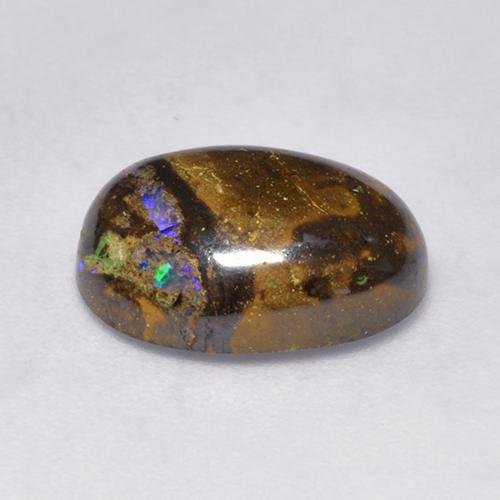 Ópalo de roca Multicolor natural de 3.16 ct, Corte Óvalo, Opaco