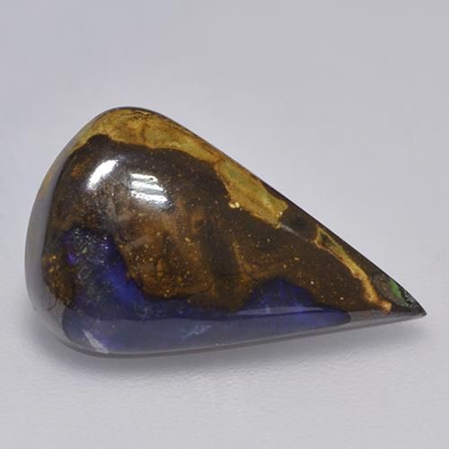 Ópalo boulder multicolor natural de 3,88 ct, en forma de pera, opaco