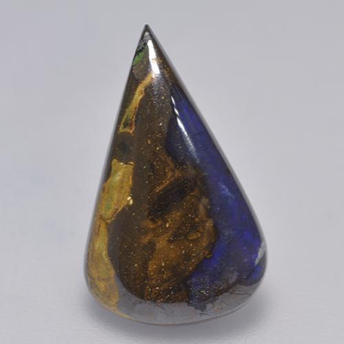 Ópalo boulder multicolor natural de 3,88 ct, en forma de pera, opaco