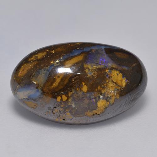 Ópalo boulder multicolor natural de 15,72 ct, forma elegante, opaco