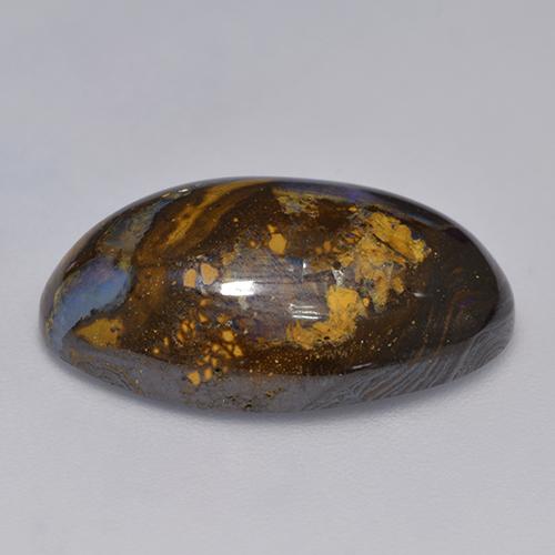 Ópalo boulder multicolor natural de 15,72 ct, forma elegante, opaco