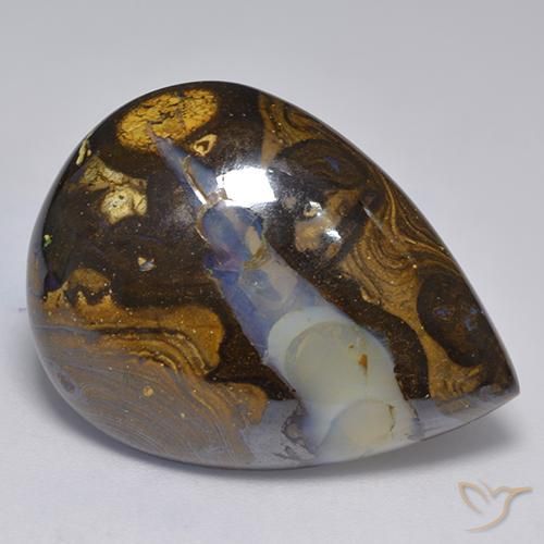 30.50ct Natural Multicolor Ópalo de roca, En forma de pera, Translúcido
