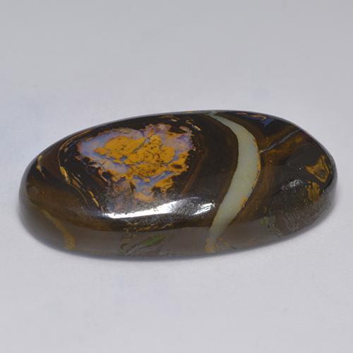Ópalo boulder multicolor natural de 41,33 ct, corte óvalo, opaco