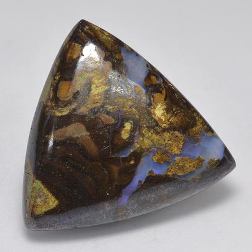 Ópalo boulder multicolor natural de 17,74 ct, trillón, opaco