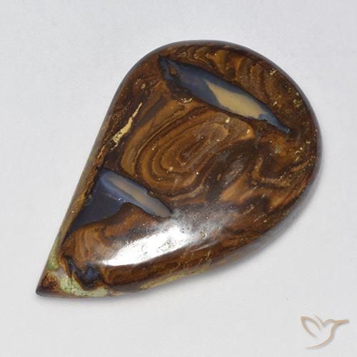 Ópalo boulder multicolor natural de 33,73 ct, forma elegante, translúcido