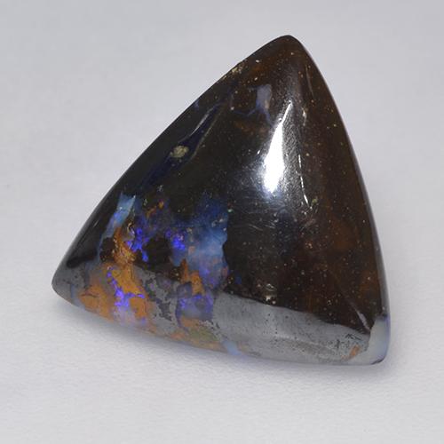 Ópalo boulder multicolor natural de 5,14 ct, trillón, opaco