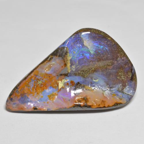 Ópalo boulder multicolor natural de 26,01 ct, forma elegante, opaco