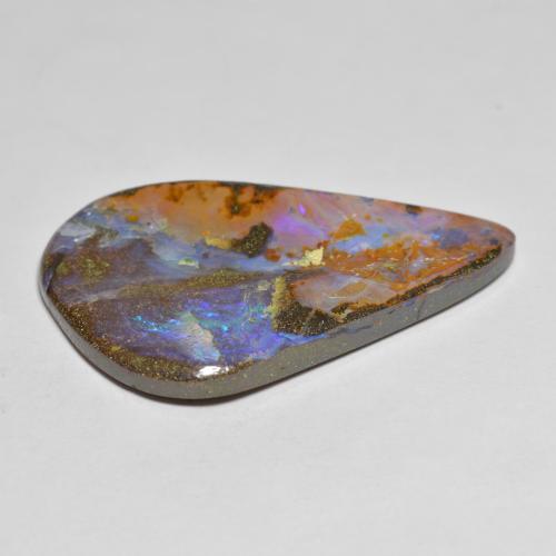 Ópalo boulder multicolor natural de 26,01 ct, forma elegante, opaco