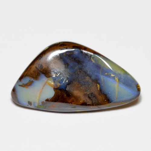 Ópalo boulder multicolor natural de 30,28 ct, forma elegante, opaco