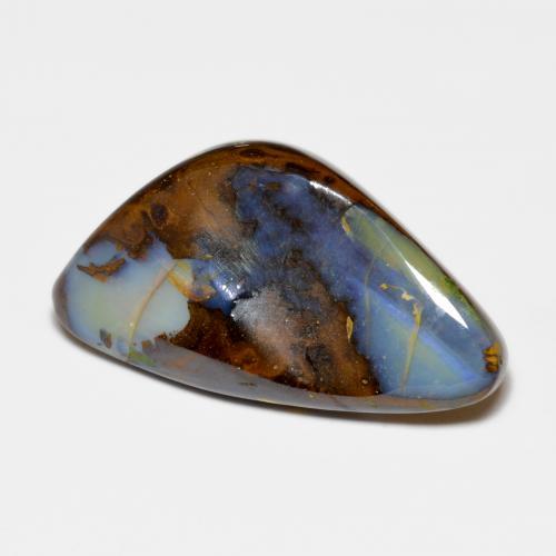 Ópalo boulder multicolor natural de 30,28 ct, forma elegante, opaco
