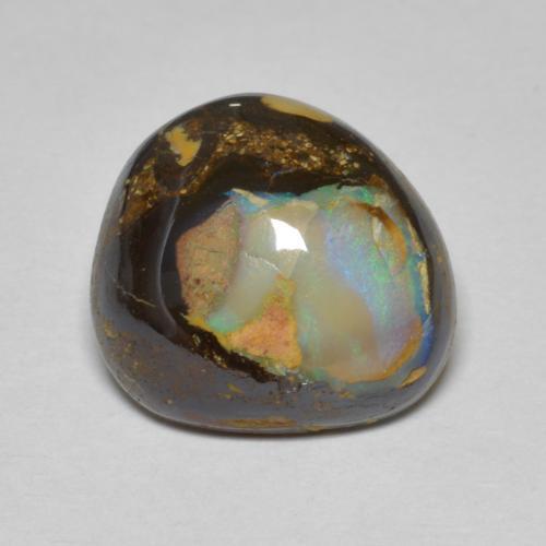 Ópalo boulder multicolor natural de 8,07 ct, forma elegante, opaco
