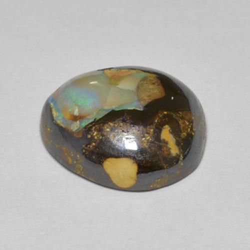 Ópalo boulder multicolor natural de 8,07 ct, forma elegante, opaco