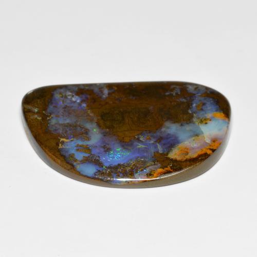 Ópalo boulder multicolor natural de 49,06 ct, forma elegante, opaco