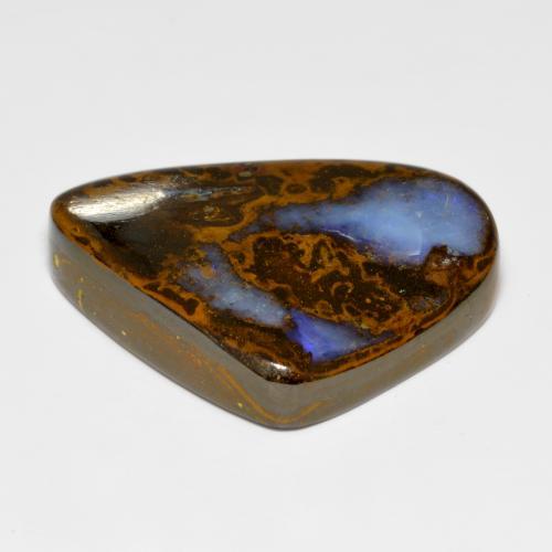 Ópalo boulder multicolor natural de 67,66 ct, forma elegante, opaco