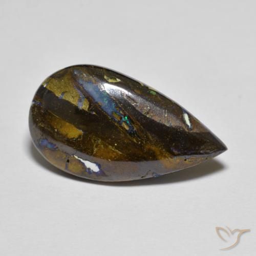 8.30ct Natural Multicolor Ópalo de roca, En forma de pera, Opaco