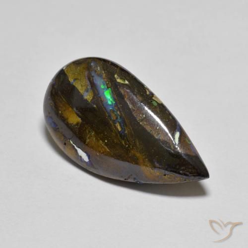 Ópalo de roca Multicolor natural de 8.30 ct, En forma de pera, Opaco