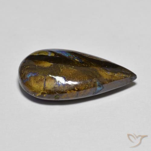 Ópalo de roca Multicolor natural de 8.30 ct, En forma de pera, Opaco