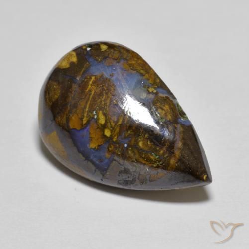 Ópalo de roca Multicolor natural de 10.43 ct, En forma de pera, Opaco