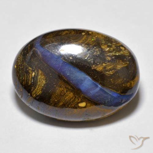 Ópalo boulder multicolor natural de 20,97 ct, corte óvalo, opaco
