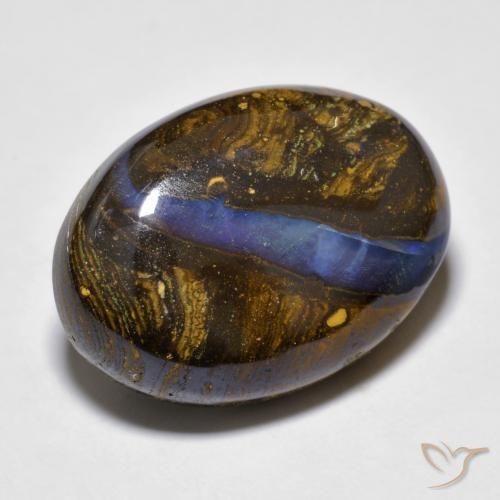 Ópalo boulder multicolor natural de 20,97 ct, corte óvalo, opaco