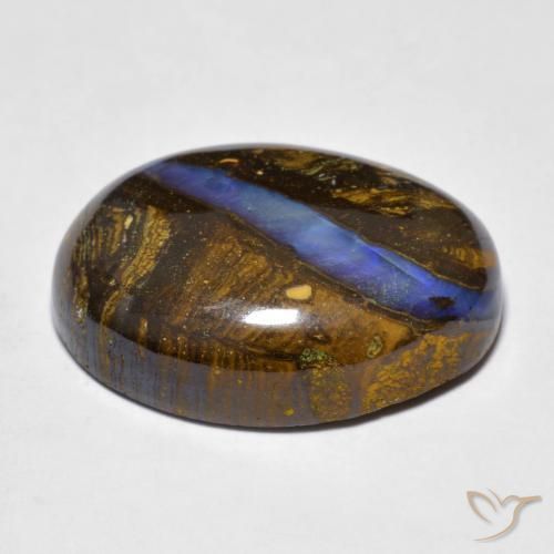 Ópalo boulder multicolor natural de 20,97 ct, corte óvalo, opaco