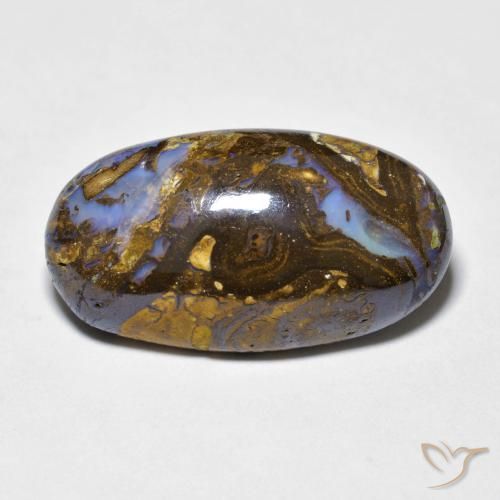 9.86ct Natural Multicolor Ópalo de roca, Ovalada, Opaco
