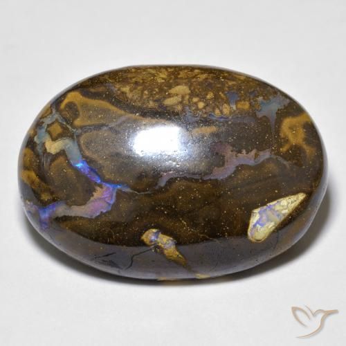 Ópalo boulder multicolor natural de 23,40 ct, corte óvalo, opaco