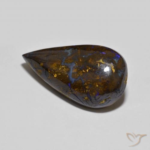 Ópalo de roca Multicolor natural de 18.19 ct, En forma de pera, Opaco