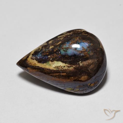 7.48ct Natural Multicolor Ópalo de roca, En forma de pera, Opaco