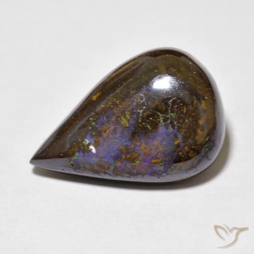 9.46ct Natural Multicolor Ópalo de roca, En forma de pera, Opaco
