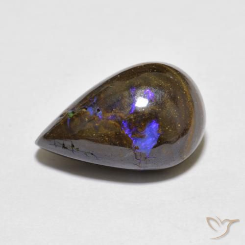 Ópalo de roca Multicolor natural de 7.30 ct, En forma de pera, Opaco