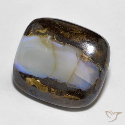 Ópalo de roca Multicolor natural de 14.40 ct, Forma Cojín, Translúcido