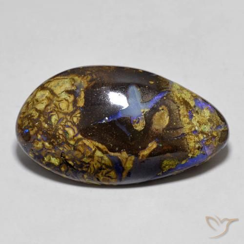 Ópalo de roca Multicolor natural de 11.03 ct, En forma de pera, Opaco