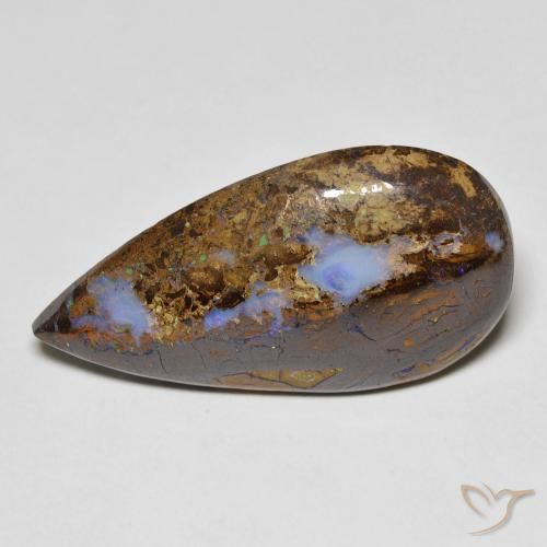 11.36ct Natural Multicolor Ópalo de roca, En forma de pera, Opaco