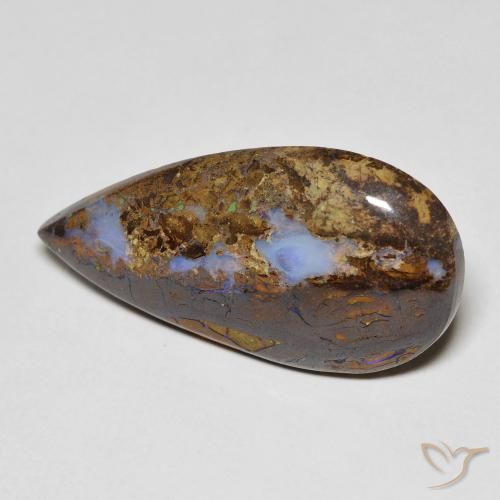 Ópalo de roca Multicolor natural de 11.36 ct, En forma de pera, Opaco