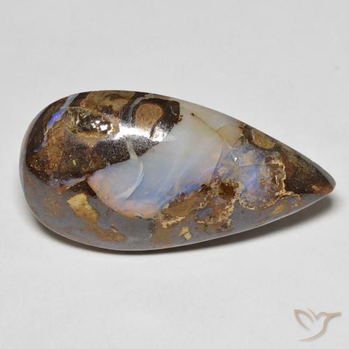 13.28ct Natural Multicolor Ópalo de roca, En forma de pera, Opaco