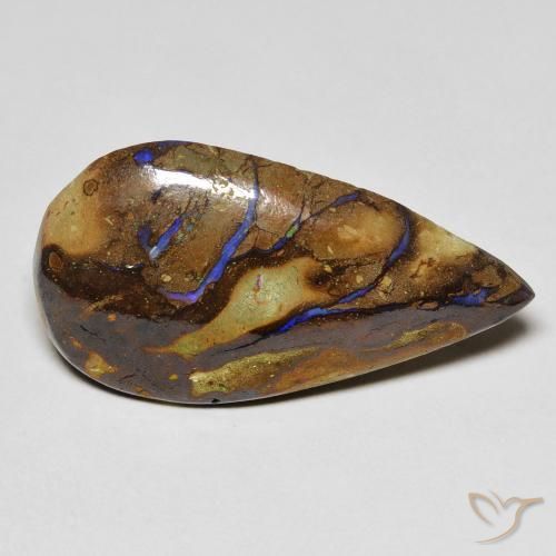 11.51ct Natural Multicolor Ópalo de roca, En forma de pera, Opaco