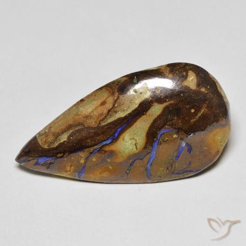 Ópalo de roca Multicolor natural de 11.51 ct, En forma de pera, Opaco