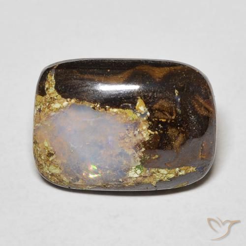 5.41ct Natural Multicolor Ópalo de roca, Forma Cojín, Opaco