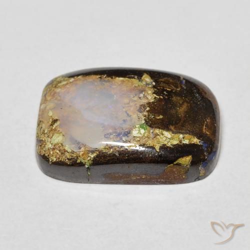 Ópalo de roca Multicolor natural de 5.41 ct, Forma Cojín, Opaco