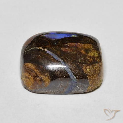 Ópalo de roca Multicolor natural de 9.41 ct, Forma Cojín, Opaco