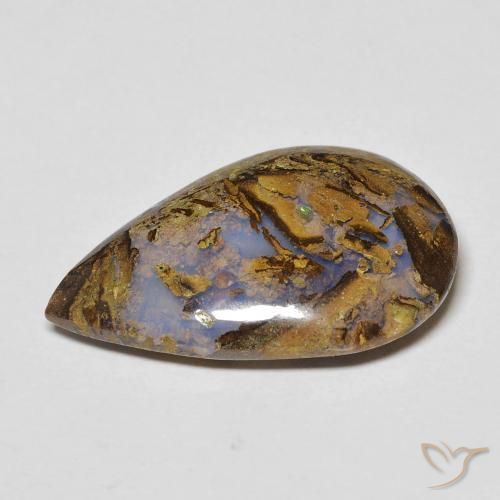 Ópalo de roca Multicolor natural de 9.98 ct, En forma de pera, Opaco