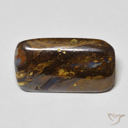 6.97ct Natural Multicolor Ópalo de roca, Forma Cojín, Opaco