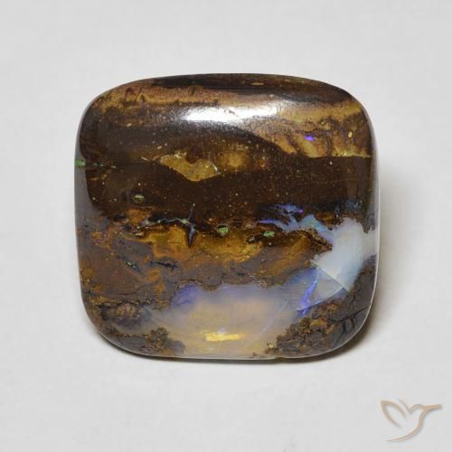 7.13ct Natural Multicolor Ópalo de roca, Forma Cojín, Transparente