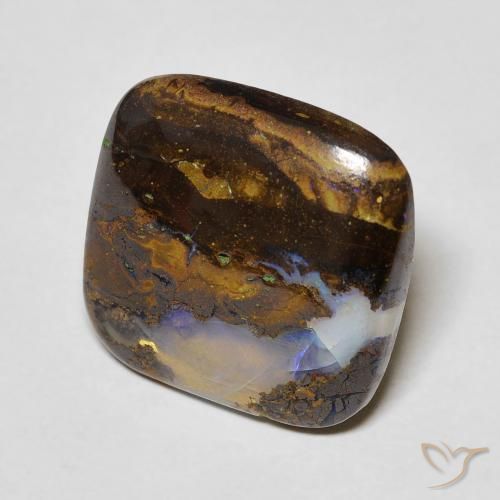Ópalo de roca Multicolor natural de 7.13 ct, Forma Cojín, Transparente