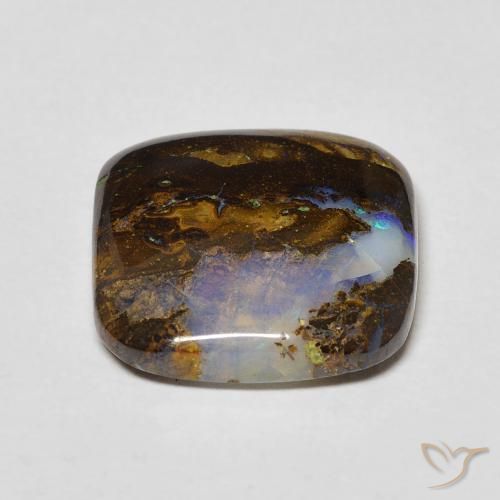 Ópalo de roca Multicolor natural de 7.13 ct, Forma Cojín, Transparente