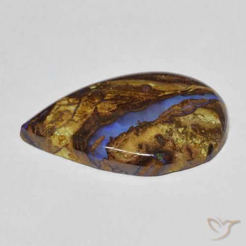 Ópalo boulder multicolor natural de 8,11 ct, en forma de pera, opaco