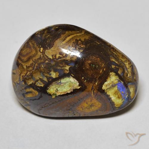 Ópalo boulder multicolor natural de 21,59 ct, forma elegante, opaco