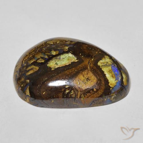 Ópalo boulder multicolor natural de 21,59 ct, forma elegante, opaco