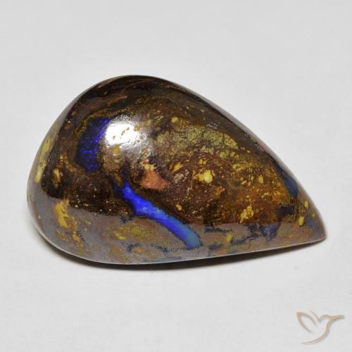 Ópalo boulder multicolor natural de 20,30 ct, forma elegante, opaco
